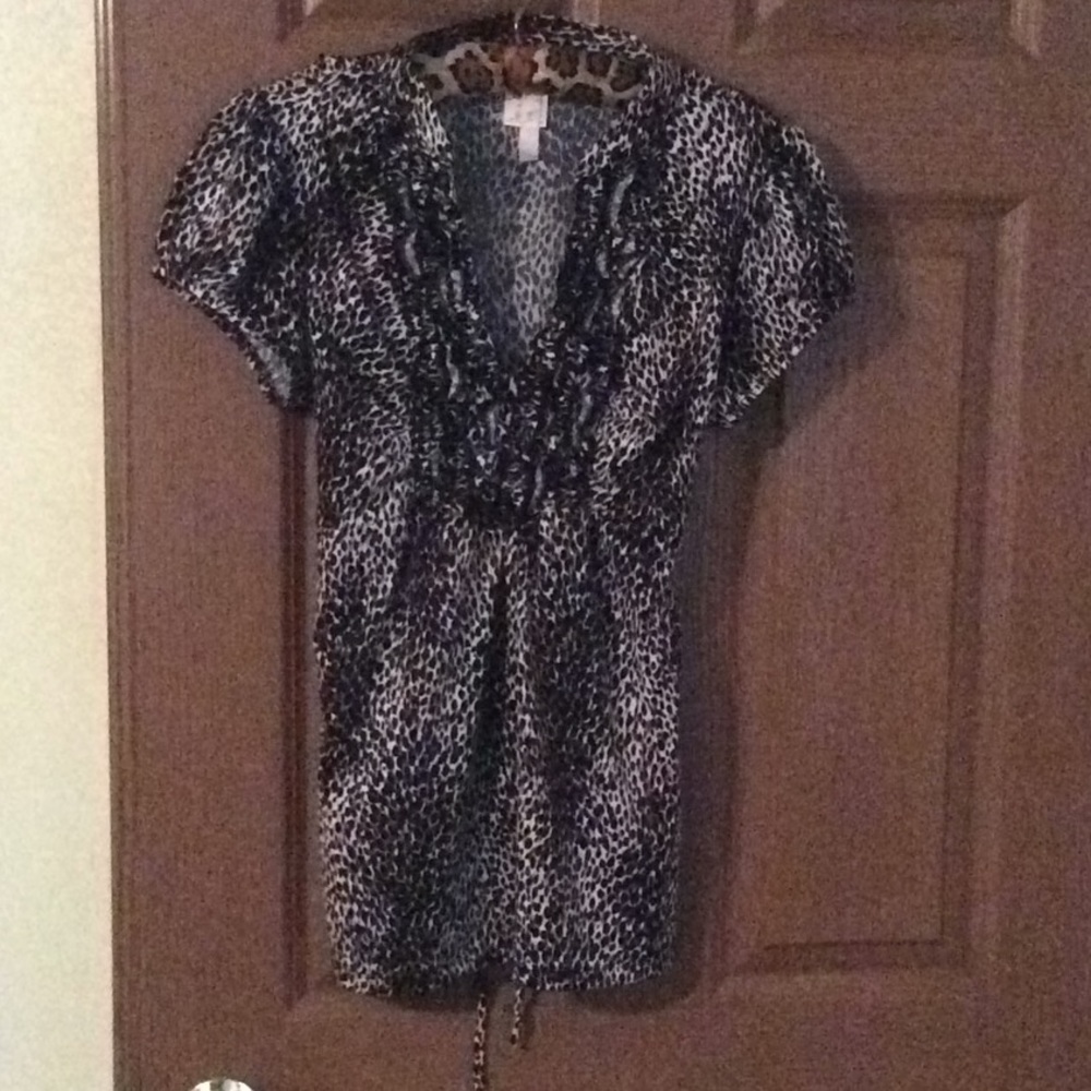 Leopard print shirt.